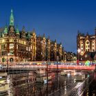 Nachtbus in der Speicherstadt