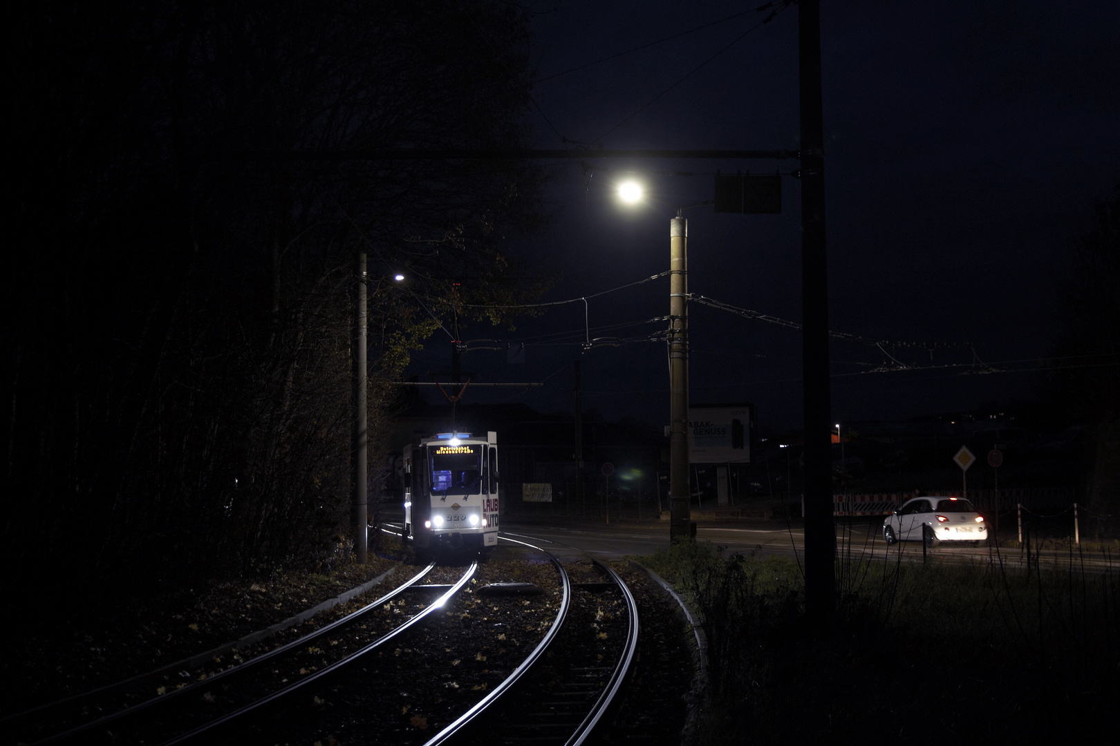 Nachtfahrt zum Depot .