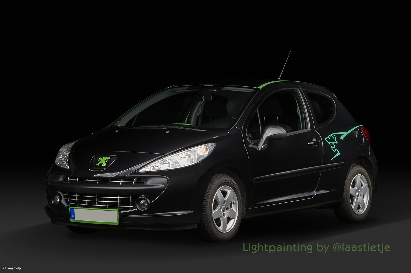 Nachtfoto Lightpainting Peugeot 207