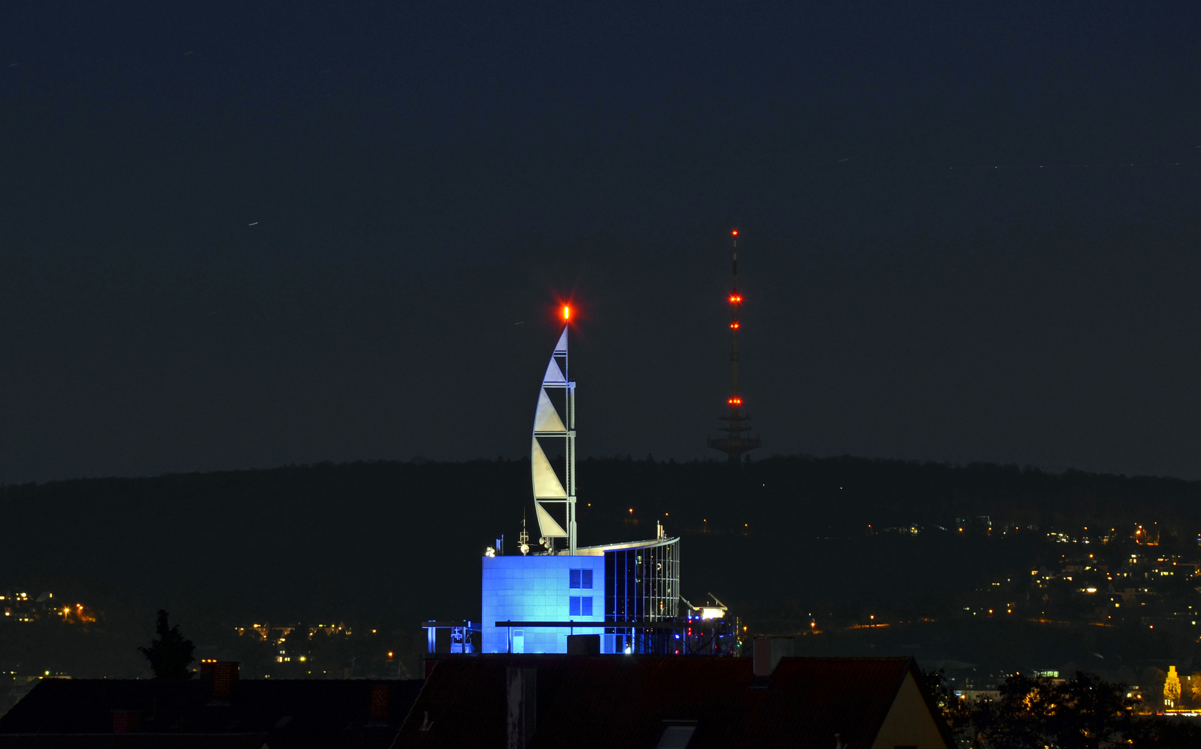 Nachtfotografie Bülow-Tower Stuttgart