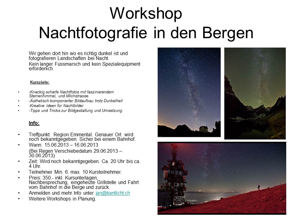 Nachtfotografie Workshop