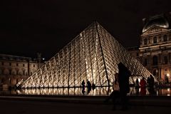 nachts am Louvre