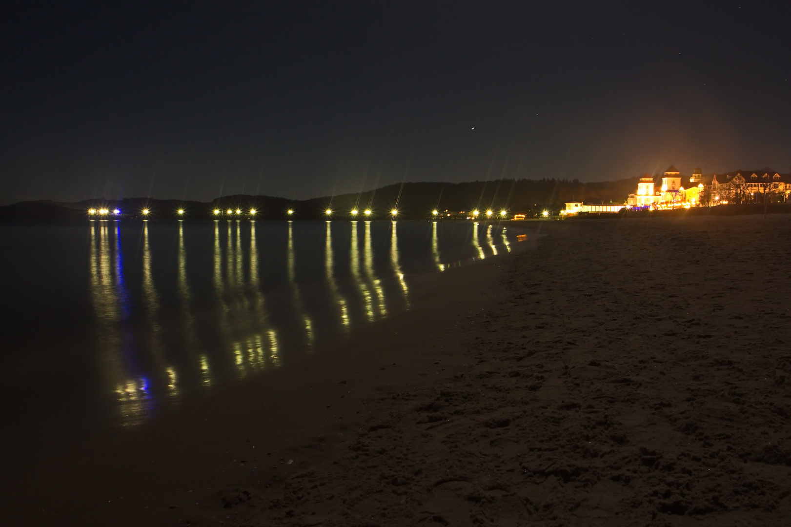 nachts am Strand von Binz