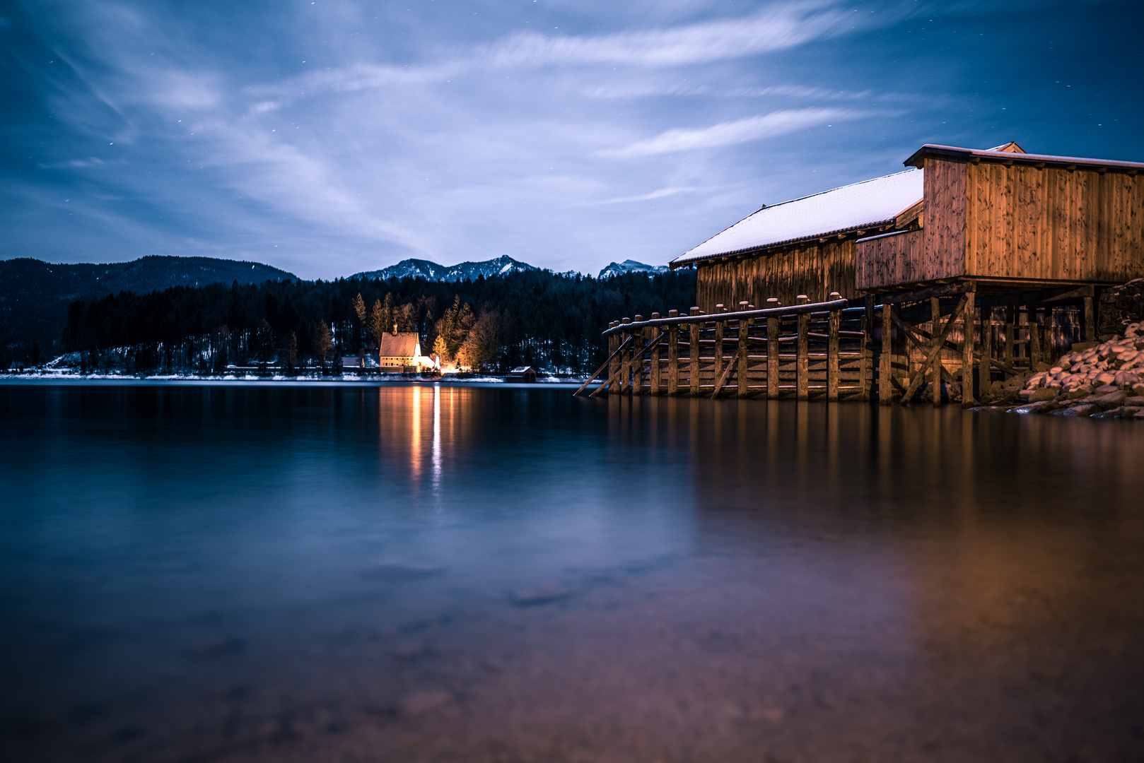 nachts am Walchensee