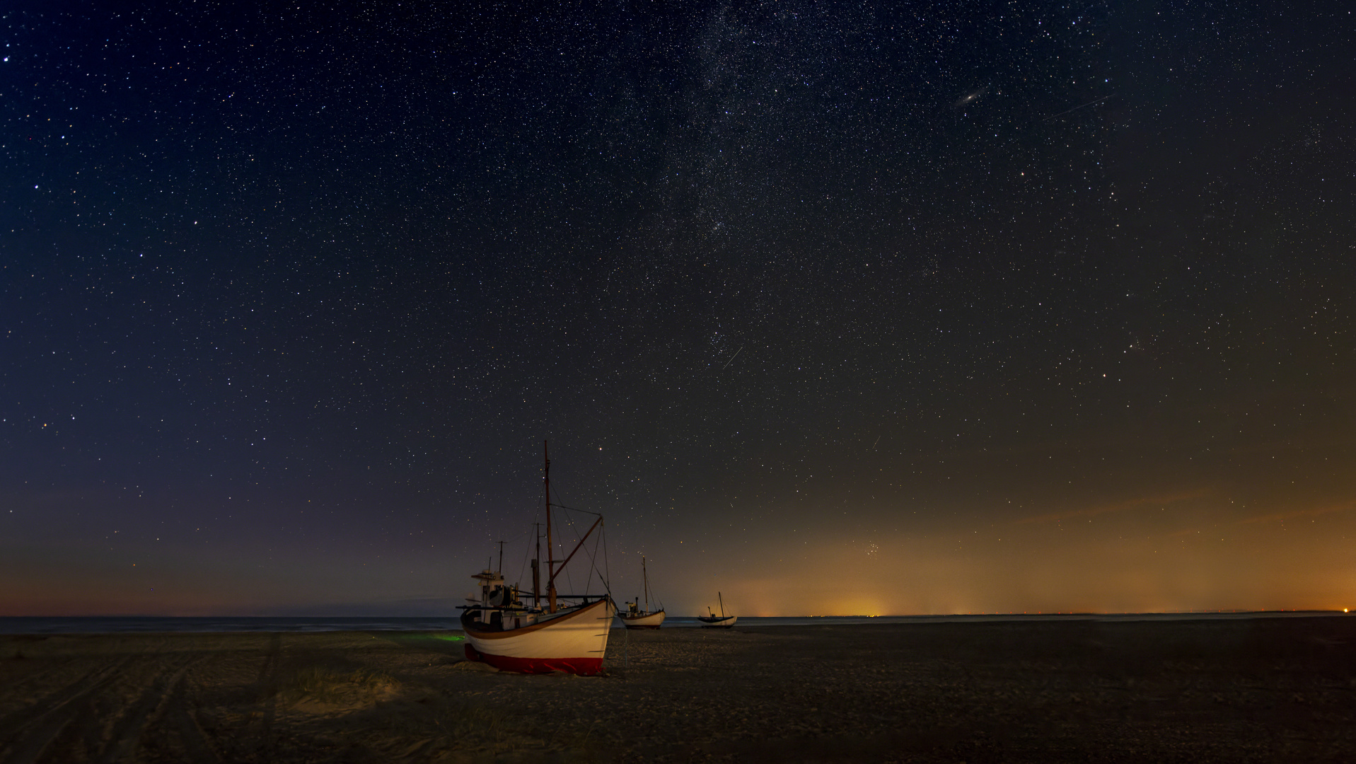 Nachts an der dänischen Nordseeküste.