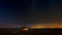 Nachts an der dänischen Nordseeküste.