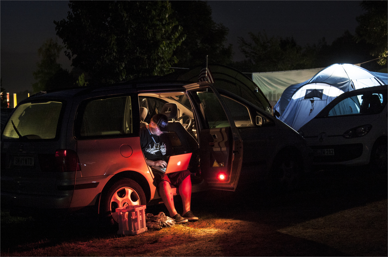 Nachts auf dem Campingplatz