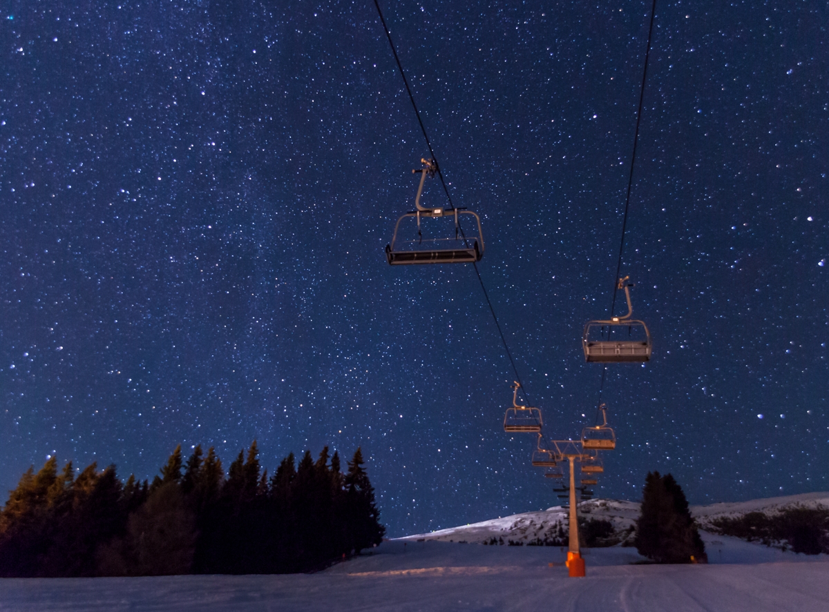 Nachts auf der Skipiste