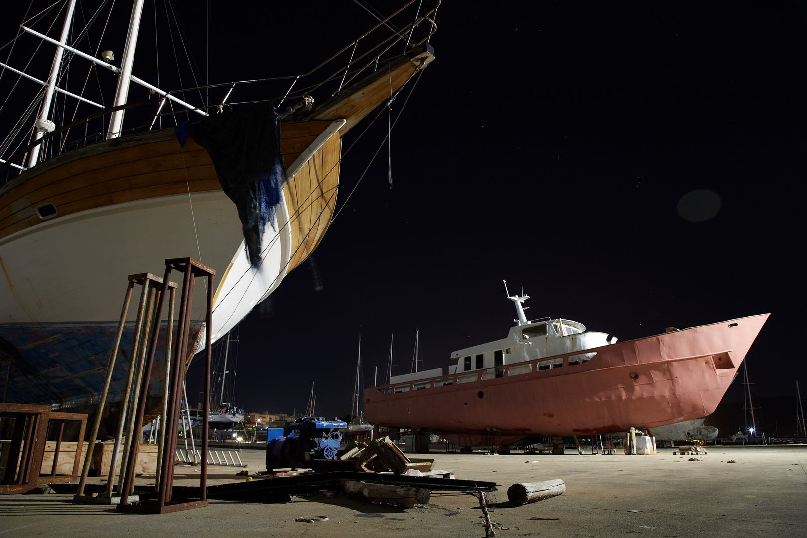 Nachts auf der Werft