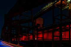 nachts auf Zollverein in der Kokerei unterwegs