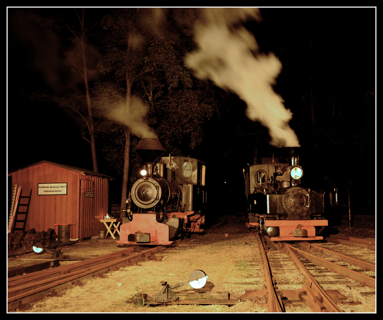 Nachts bei der Heeresfeldbahn