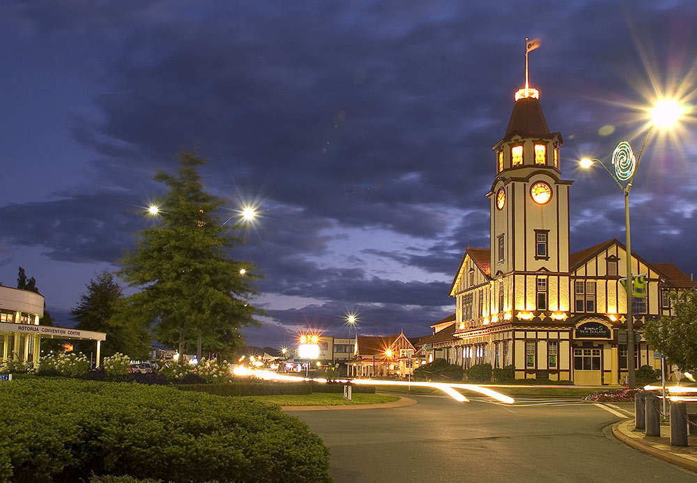 nachts durch Rotorua