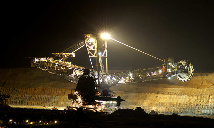 Nachts im Tagebau Nochten Foto & Bild industrie und technik, bergbau
