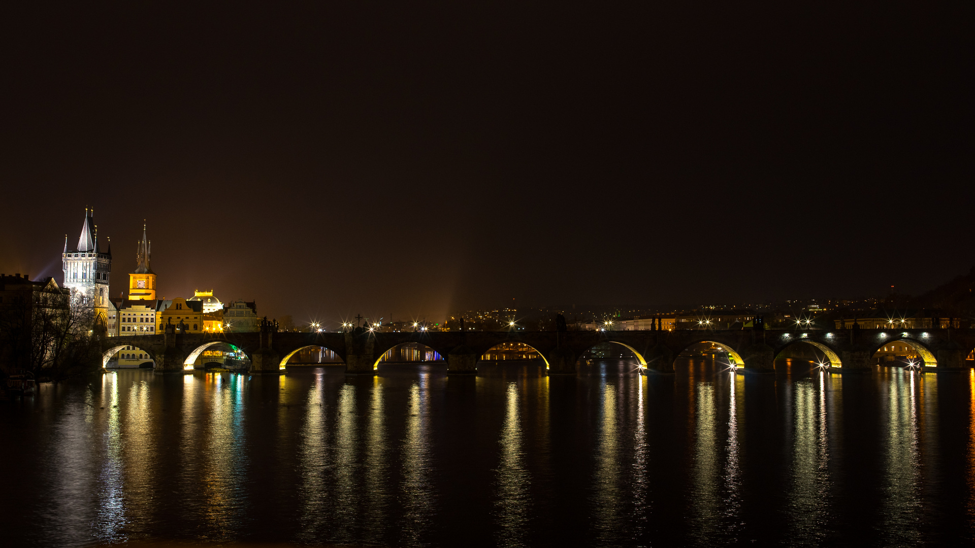 nachts in prag karlsbrücke