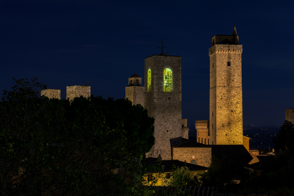 Nachts in San Gimignano