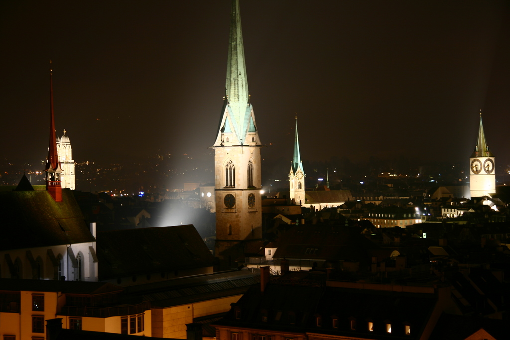 Nachts, über den Dächern von Zürich...