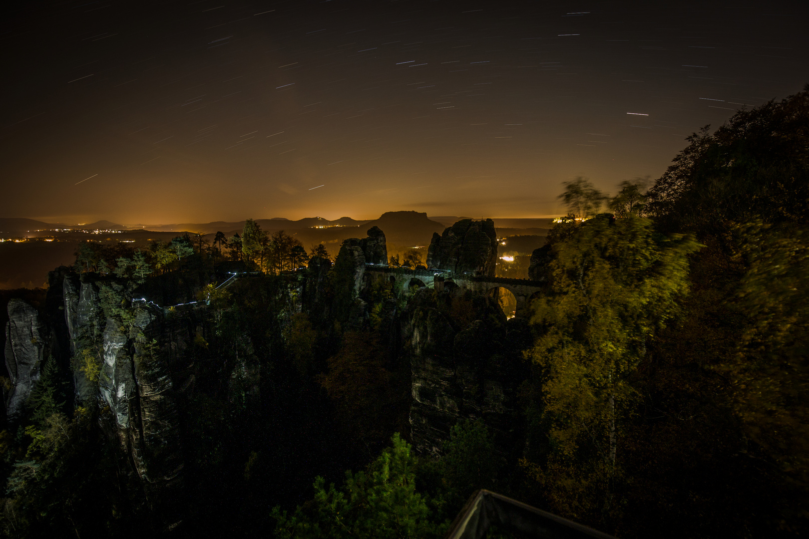 Nachtschwärmer auf der Bastei