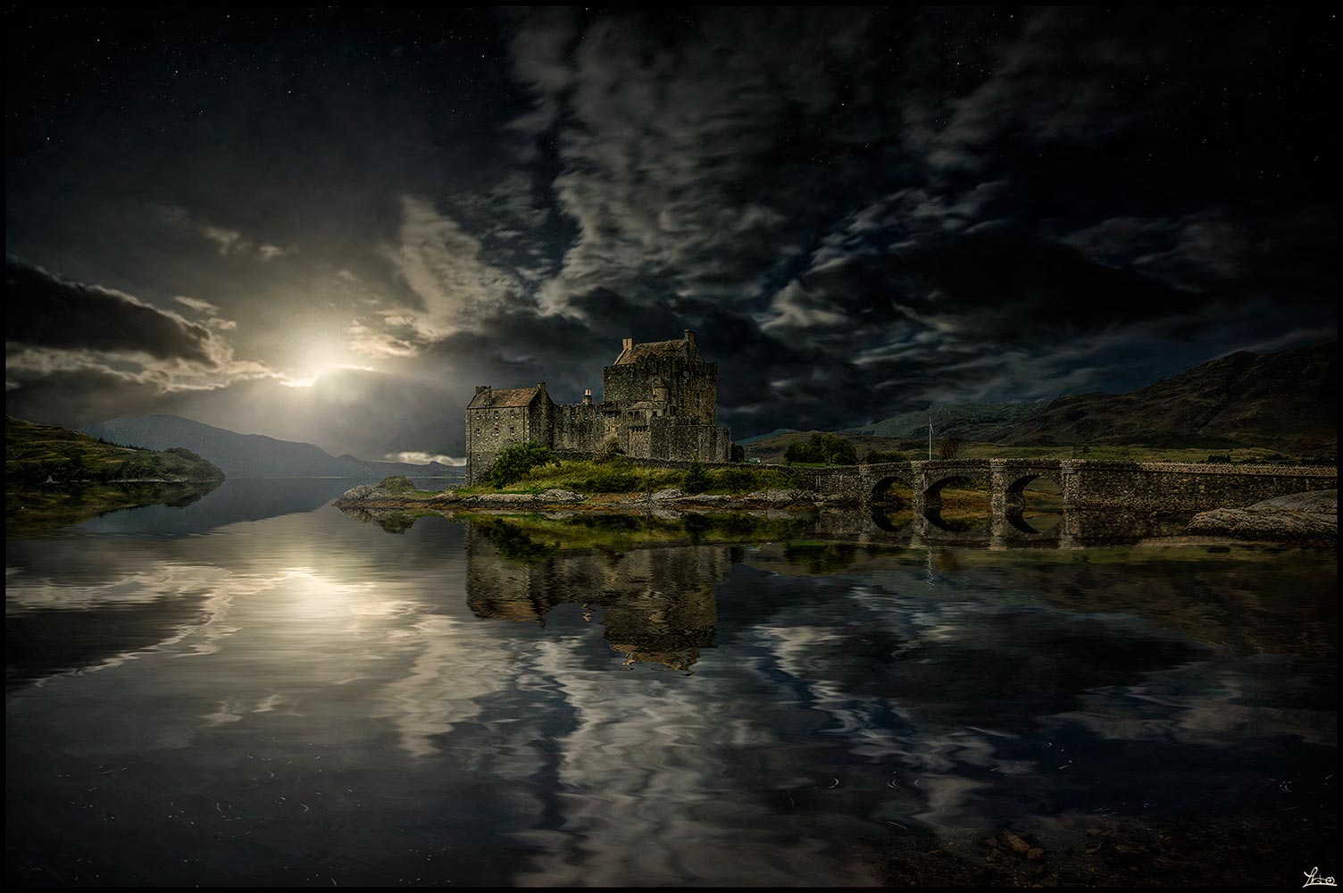 Nachtstimmung am Eilan Donan Castle