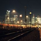 Nachtstimmung vom Gleisvorfeld in Frankfurt (Main)