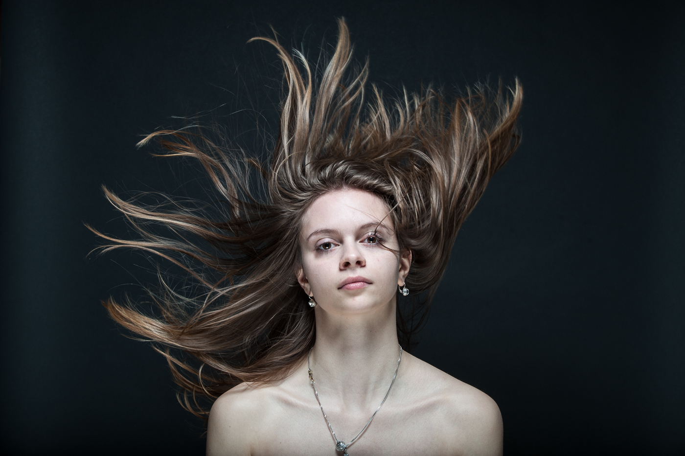 Nadia with flying hair