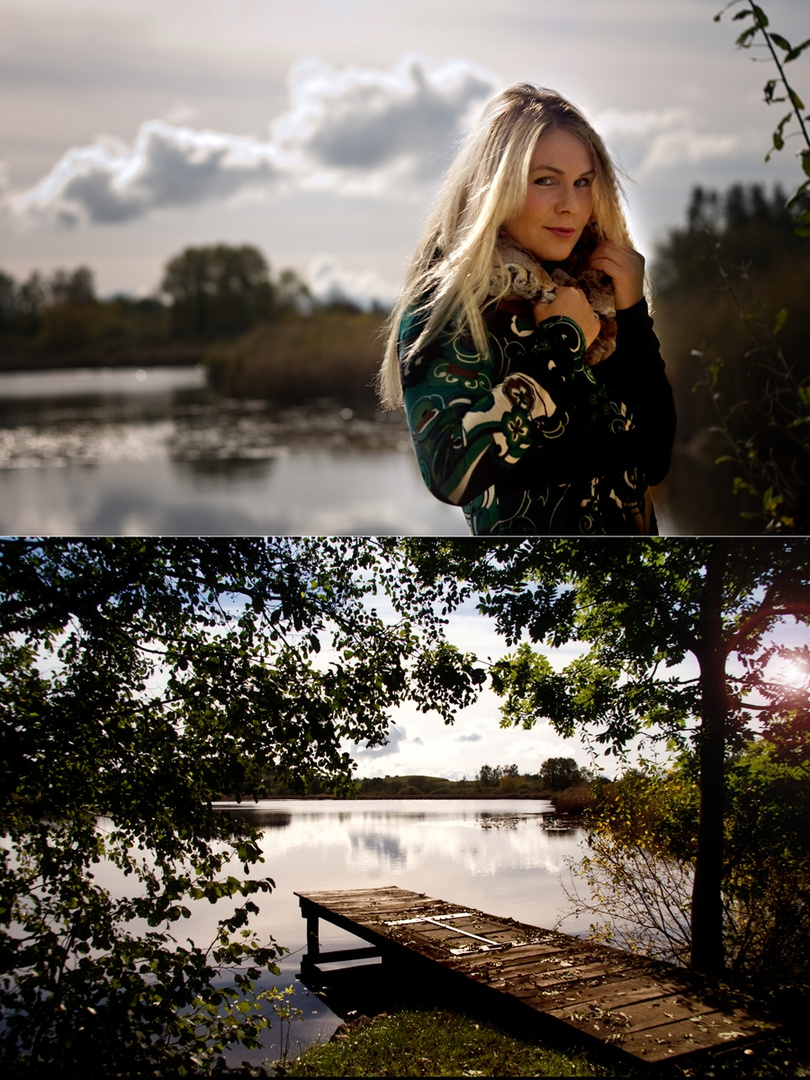 Nadin und der Steg am Weiher