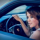 Nadja driving Porsche 911