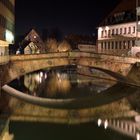 Nächtliche Fleischbrücke von Nürnberg