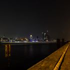 Nächtliche Skyline Hamburg vom Südende des alten Elbtunnels