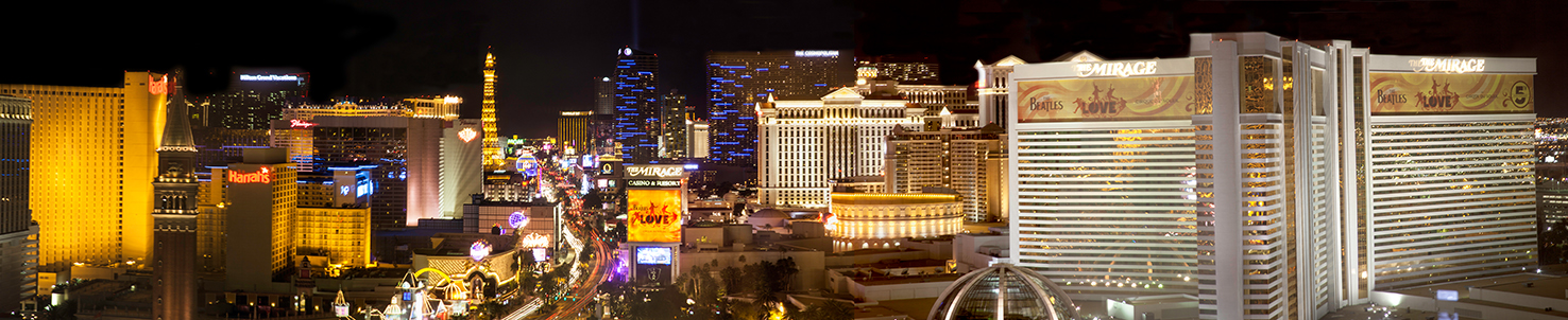 nächtlicher Blick über den Strip, HDR, Las Vegas, Nevada, USA