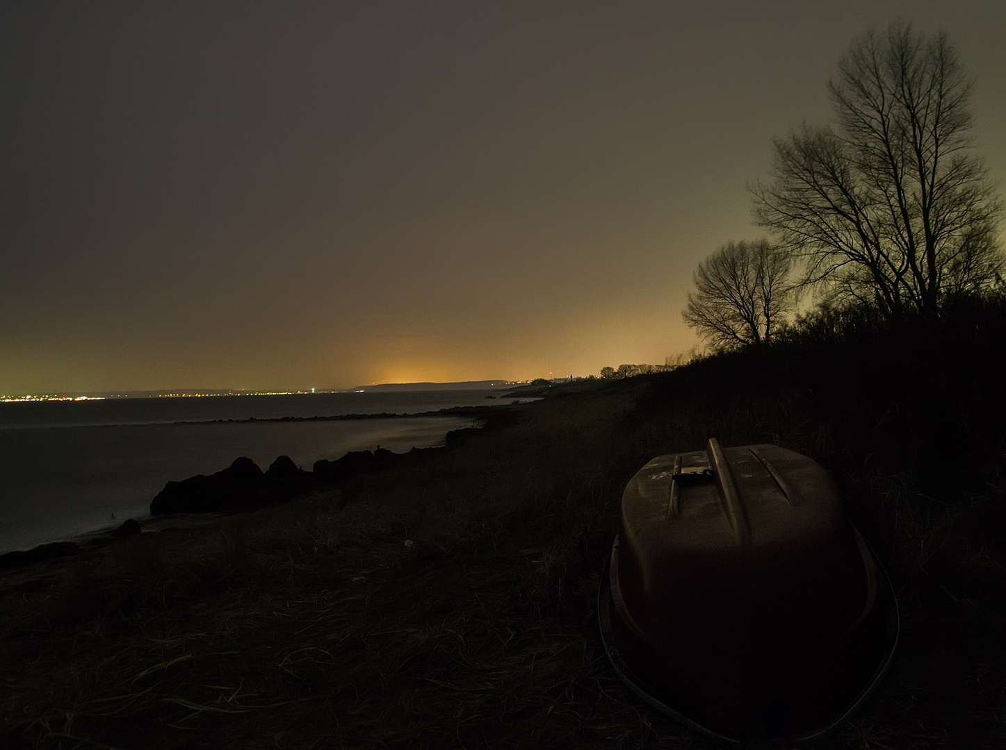 Nächtlicher Blick von Bülk Richtung Kiel