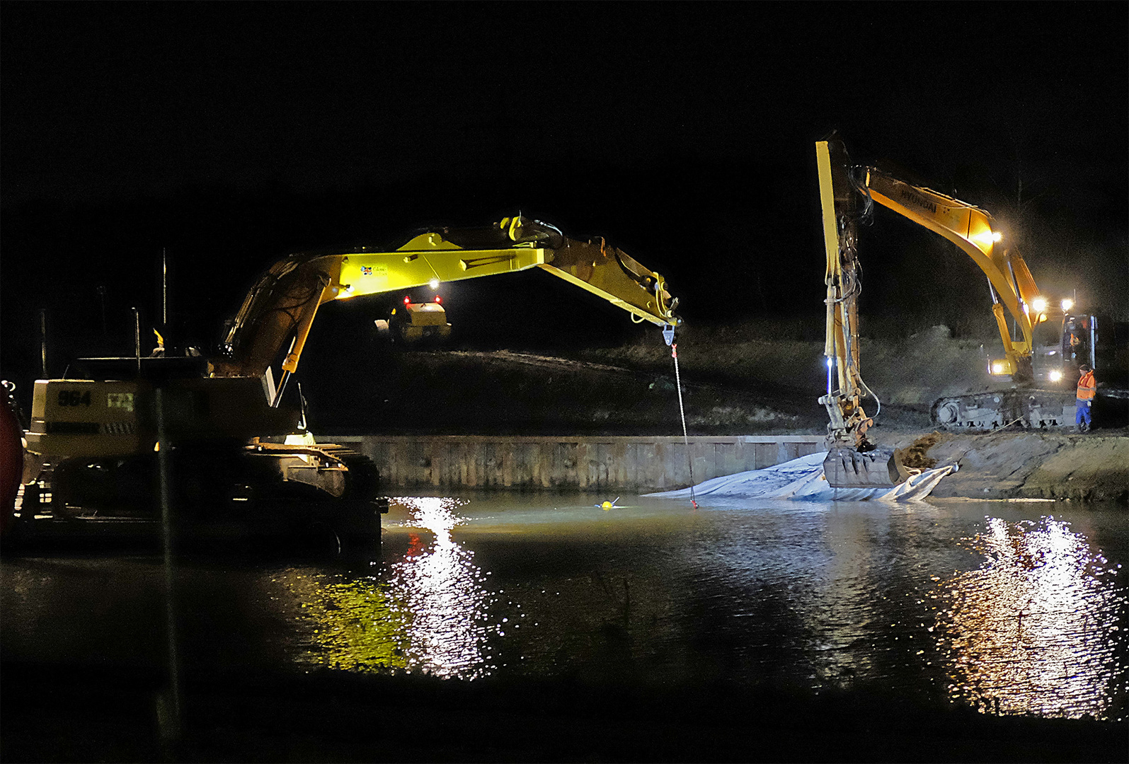 Nächtlicher Kanalschnorchler im Datteln-Hamm-Kanal