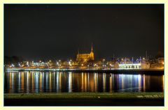 Nächtlicher Obereiderhafen in Rendsburg