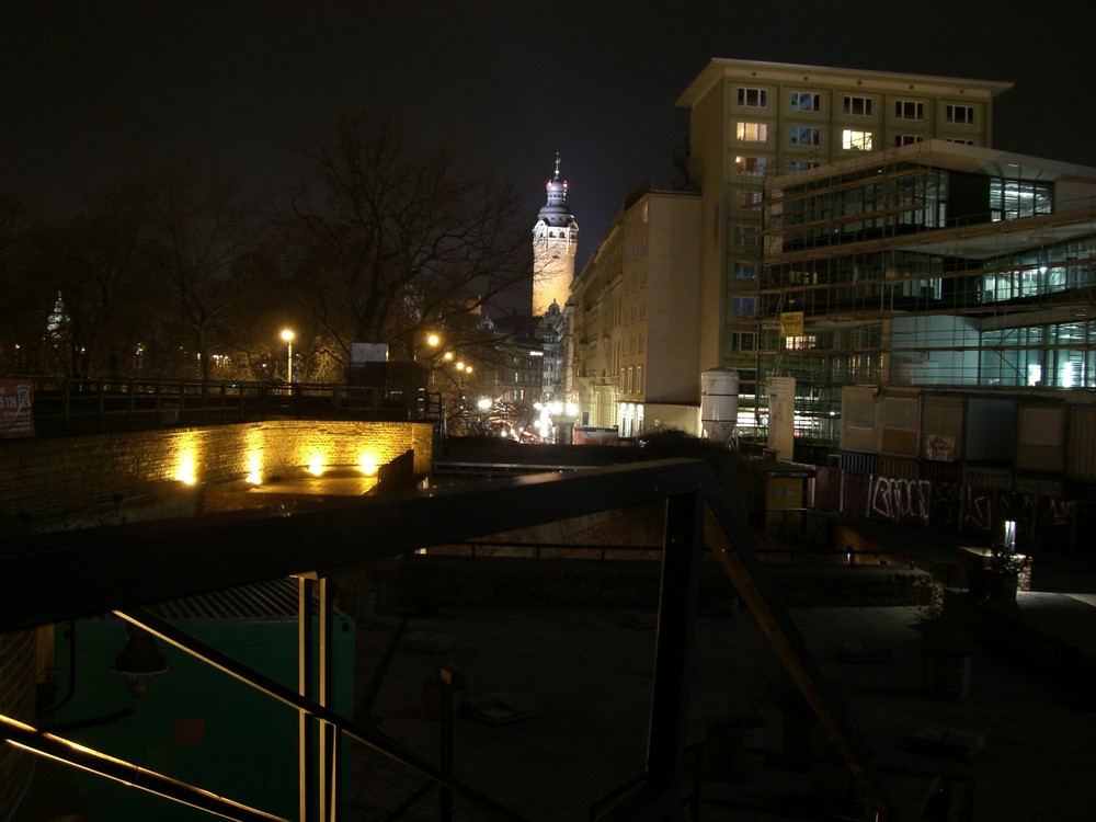 Nächtliches Leipzig von der Moritzbastei aus