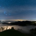 Nächtliches Nebelmeer über dem Emmental