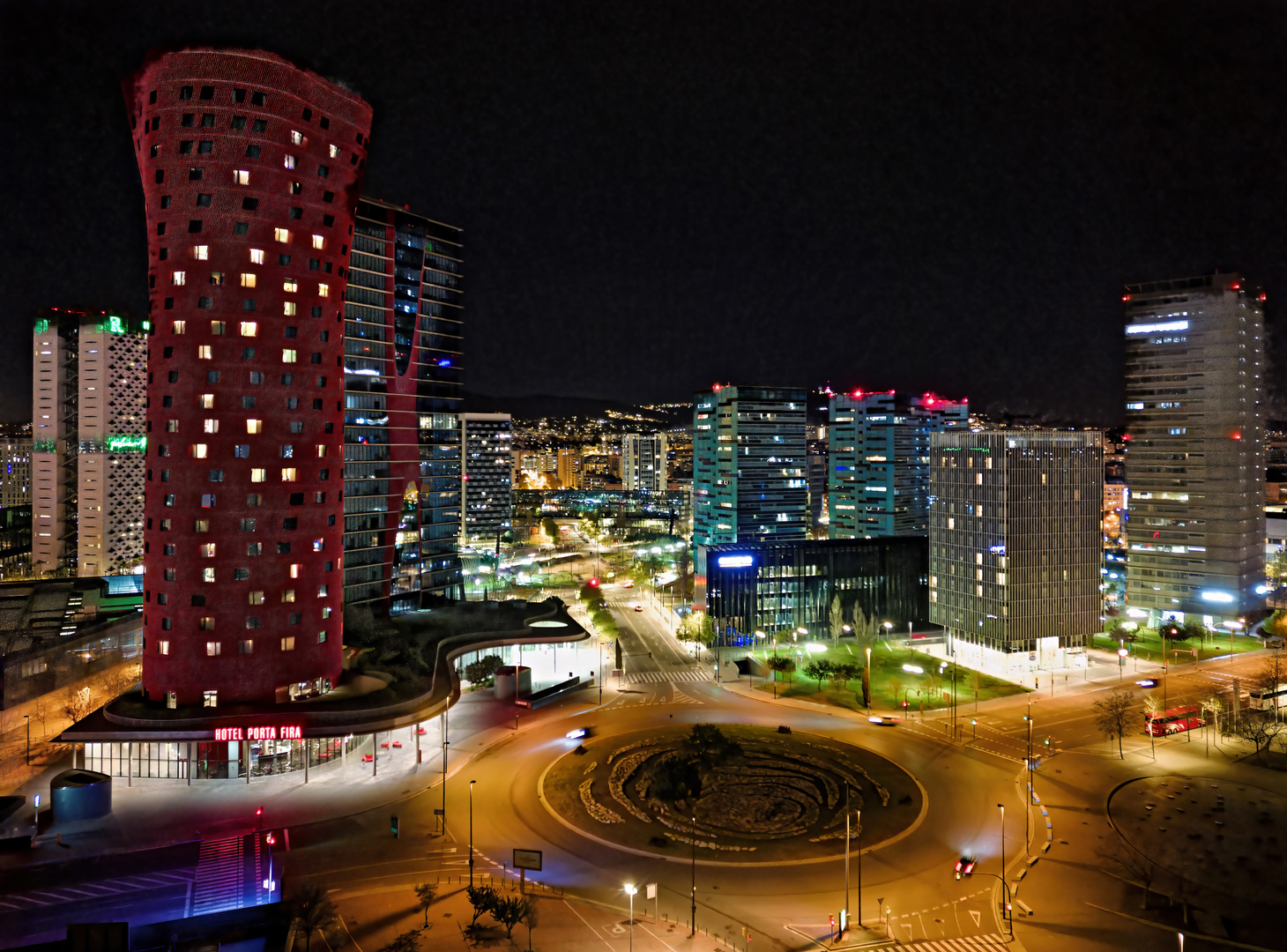 nächtliches Panorama Barcelona