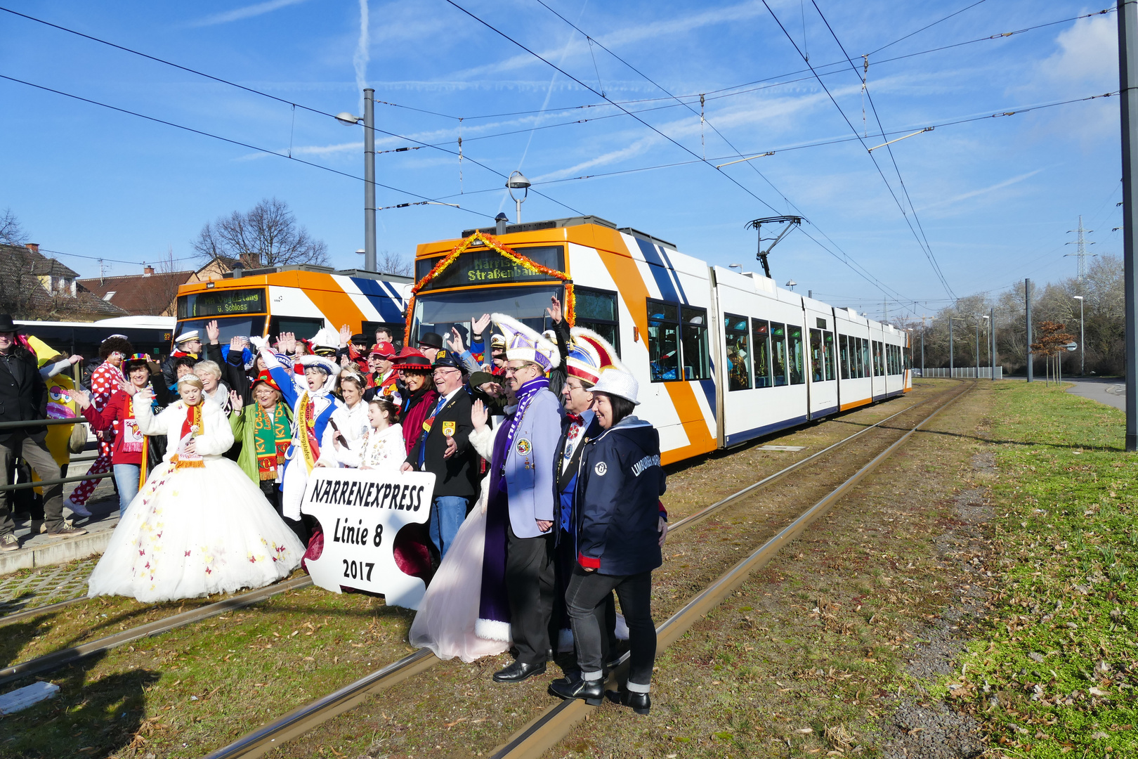 Närrische Straßenbahn in Ludwigshafen