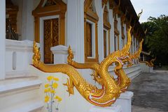 Naga snakes at Wat That Foun in Vientiane