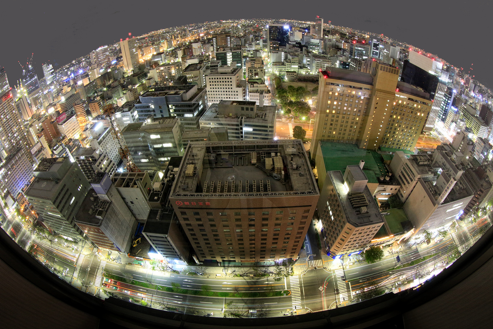 Nagoya bei Nacht von Oben