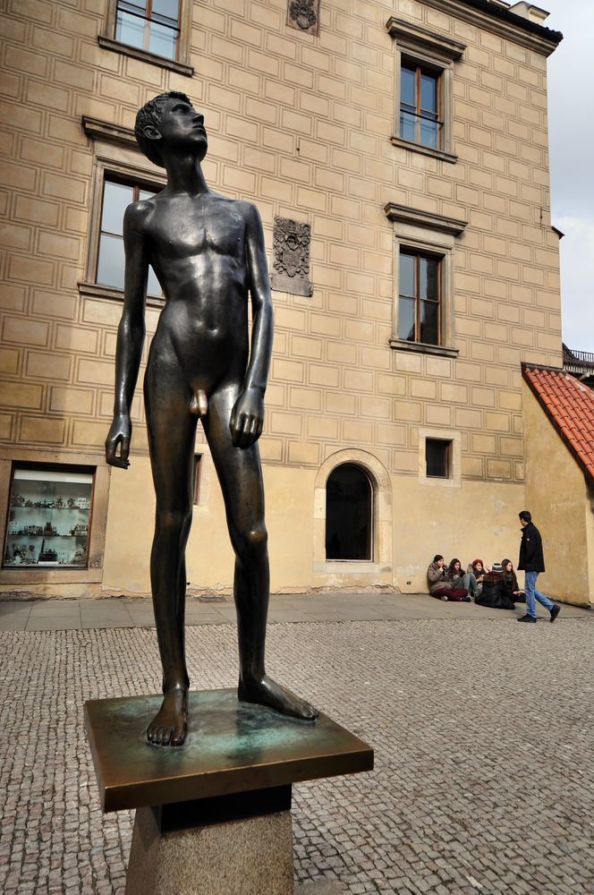 Naked Man Statue at Prague Castle