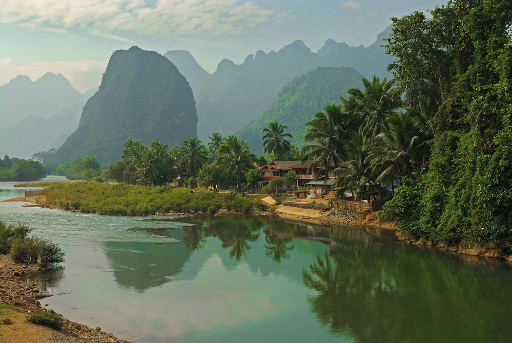 Nam Xong river near Pha Tang in northern Laos