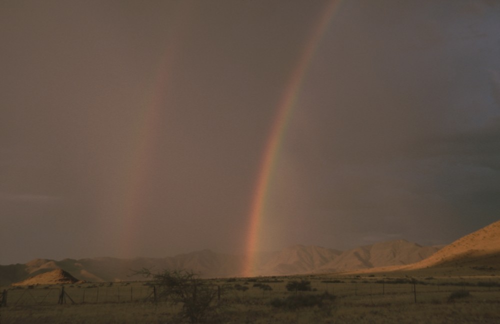 Namibia Wüste Doppelregenbogen