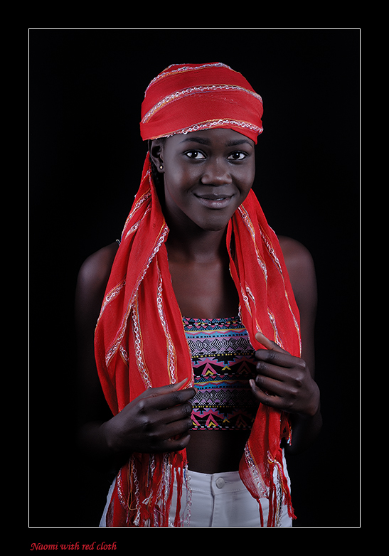 Naomi with red cloth