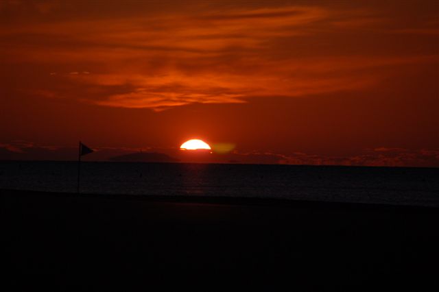 Narbonne-Plage mit Sonnenaufgang