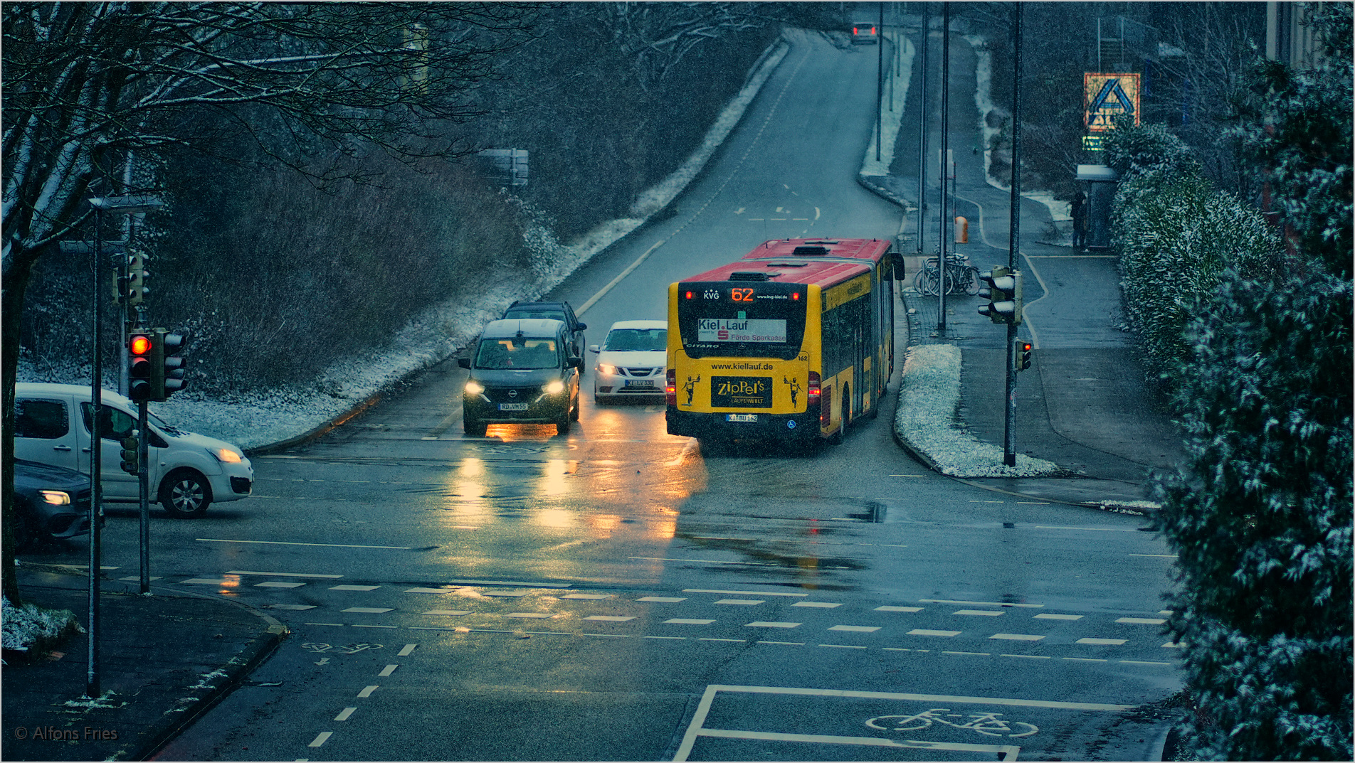 Nass, kalt und Scheeregen, ...