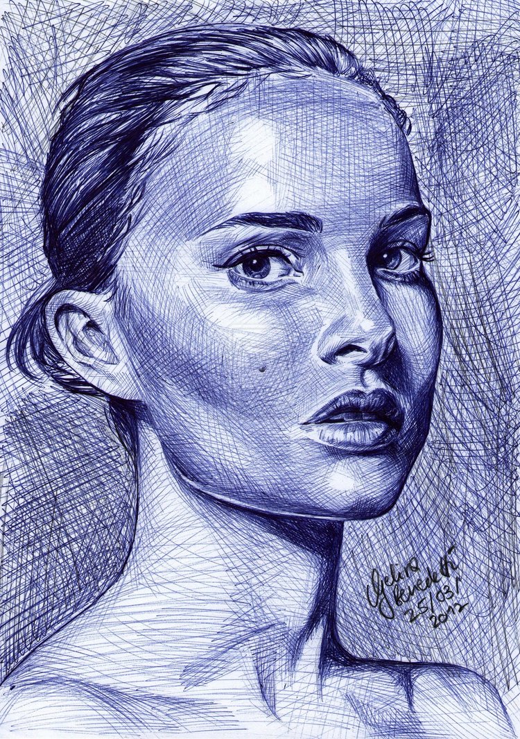 Natalie Portman Portrait Kugelschreiber