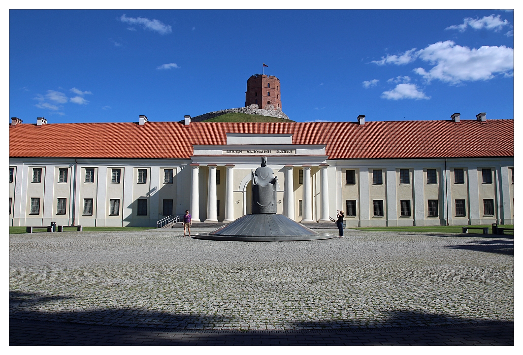 Nationalmuseum von Litauen mit Gediminas Turm im Hintergrund