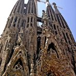 Nativity Façade, Portal of Hope (L) Portal of Charity (R), & Bell Towers, Sagrada Família, Barcelona