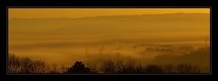 Natur und Technik im Morgennebel