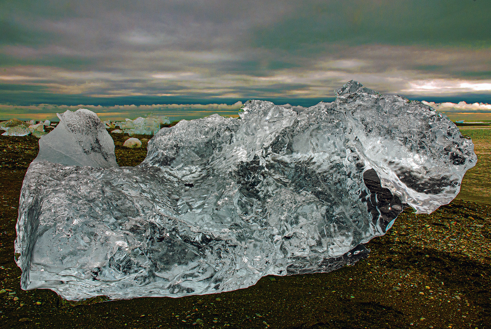 Natural ice sculpture on the Diamond Beach