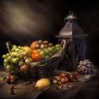 Nature morte with fruits and lantern